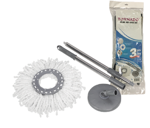 Juego de fregona giratoria de alta calidad para 360, fregona de limpieza de suelo de fácil reemplazo de microfibra blanca - Product Image 2