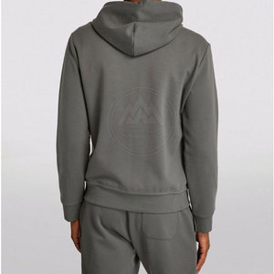 Sudaderas con cremallera para hombre de moda superior de alta calidad 100% algodón poliéster bajo MOQ patrón sólido cuello con capucha - Product Image 2