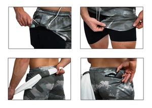 Short de course 2-en-1 pour homme Pantalon court léger avec short de compression Pantalon court de sport pour homme - Product Image 4