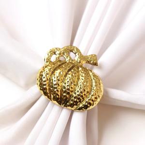 Citrouille et feuille d'automne or rond de serviette élégant décor de table d'automne parfait pour les mariages de Thanksgiving et les repas saisonniers - Product Image 3