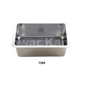 Évier de cuisine rectangulaire en acier inoxydable martelé fabriqué à la main Design classique Évier de cuisine moderne en acier inoxydable - Product Image 1