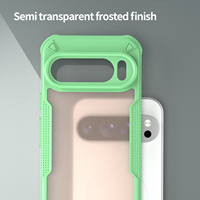 Coque arrière semi-transparente givrée en TPU+PC, étanche, antichoc, finition mate délicate, couleur unie pour Google Pixel 9 Pro XL