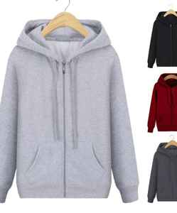 Sweat à capuche en molleton d'hiver 100% coton pour femmes ODM/OEM Logo personnalisé brodé Zip imprimé au dos Tailles de gros Sweat à capuche - Product Image 3