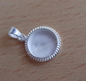 925 Sterling Silver Round Bezel Cup Pendentif Taille 3 à 30mm pour Cabochon Stone Setting DIY Jewelry Making Supplies Wholesale - Product Image 2