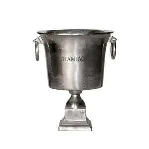 Ensemble de 2 seaux à glace en métal doré pour champagne, refroidisseur de boissons avec polissage miroir pour les fêtes, seau à glace - Product Image 5