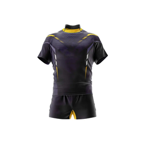 Vêtements de rugby personnalisés professionnels, maillot et short antibactériens sérigraphiés avec logo OEM accepté, 100% polyester - Product Image 6