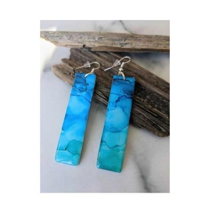 Pendientes artísticos de resina hechos a mano, joyería llamativa para mujer, estilo de encanto para fiestas y bodas - Product Image 5