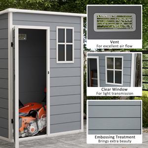 Outsunny <b>Garden</b> <b>Storage</b> <b>Shed</b> with Lockable Door, Window and Air Vent, Grey - Product Image 5