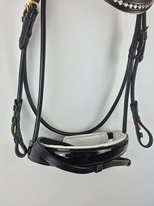 Brida con charol y elementos cosidos redondos, con banda nasal sueca y anatómica - Product Image 4