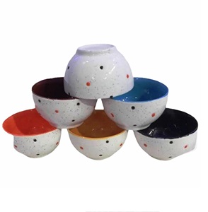 Cuencos de servicio de porcelana multiusos multicolor, cuencos de cerámica chapados, platos con personalización, acabado brillante hecho a mano - Product Image 5