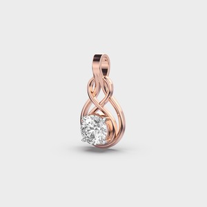 Colgante de Diamante Solitario Infinity Twist en Oro Rosa/Amarillo/Blanco de 9K - Product Image 3