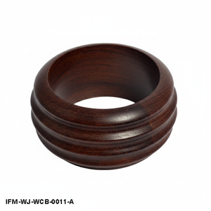 Grand bracelet en bois nervuré, manchette en bois sculptée à la main brun foncé, bijou bohème en bois, cadeau pour elle - Product Image 5