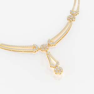 Collier en or 14 carats avec diamant de laboratoire de luxe de Vienne pour les occasions de mariage - Product Image 4