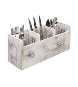 Porte-couverts en bois de qualité supérieure Design attrayant 3 sections Support de rangement pour ustensiles de cuisine de fournisseurs en gros - Product Image 1
