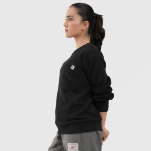 Sweat-shirt noir respirant en soie tricotée pour femme avec broderie technique, haute qualité, taille unique, idéal pour l'entraînement d'automne - Product Image 3