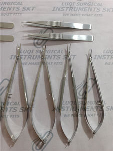 Ensemble d'instruments microchirurgicaux ultra-fins 14 pièces en acier inoxydable allemand, kit de microchirurgie avec boîte en acier inoxydable et tapis en silicone CE - Product Image 4