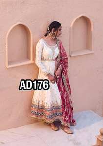 Ropa étnica india lista para usar Georgette estampado floral volantes completos vestido Anarkali para mujer vestidos casuales y de fiesta para mujer - Product Image 2