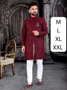 2025 Kurta de algodón ligero de moda excelente impresión dibujada a mano para fiesta de boda india pakistaní ropa informal todo Vintage - Product Image 5