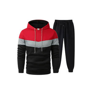 Haute qualité Tech polaire jambe droite pantalons de survêtement fermeture éclair complète survêtements pour hommes pantalons de survêtement et sweat à capuche ensemble survêtements respirant - Product Image 1