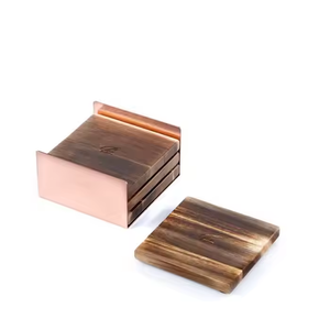 Posavasos de madera respetuoso con el medio ambiente para posavasos de madera de vidrio de agua para posavasos de nogal de Venta caliente por Artesanías de media luna - Product Image 2