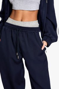 Chándal de mujer con capucha sólida de gran tamaño de algodón 100% de alta calidad personalizado DTG logotipo impreso otoño ropa informal conjunto de 2 piezas - Product Image 3