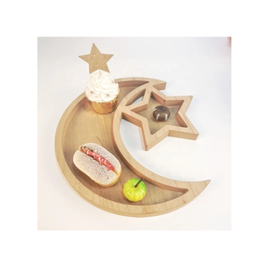 Bandeja de Madera para Servir Té y Alimentos, Precio Bajo, Venta Caliente, Forma de Luna, Madera de Mango Natural, Bandeja para Servir Dulces - Product Image 4