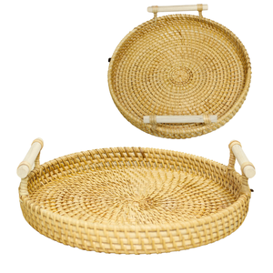 Bandeja de ratán Un accesorio de cocina hecho a mano imprescindible para el almacenamiento de alimentos y la organización elegante Ideal para los amantes de la cocina - Product Image 1