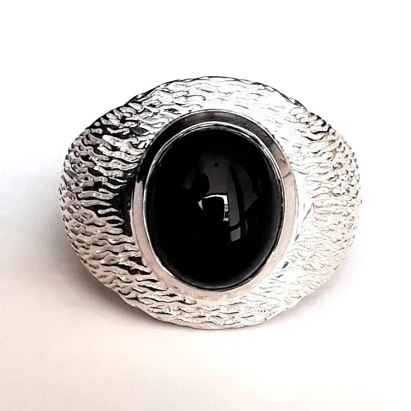 Designer Black Onyx Edelsteen Heren 925 Sterling Zilveren Ring Zilveren Sieraden Heren Edelsteen Zilveren Ringen