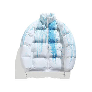 Veste parka d'hiver pour homme, grande taille, très vendue, logo personnalisé, épaisse, imperméable, réversible, à capuche, en toile matelassée - Product Image 4