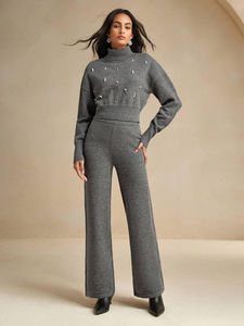 Chándal Deportivo de Invierno al por Mayor para Hombre y Mujer, Chaqueta con Cremallera de Dos Piezas, Pantalones, Ropa Deportiva para Gimnasio, Logotipo Personalizado, Secado Rápido - Product Image 4