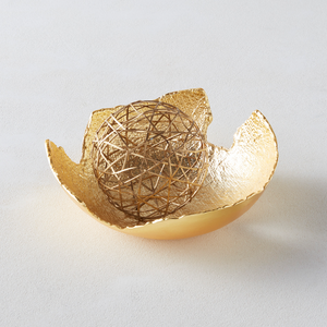 Cuenco de frutas de metal con mango de hoja Cuenco de almacenamiento de diseño martillado de acero inoxidable para decoración de centro de mesa - Product Image 5