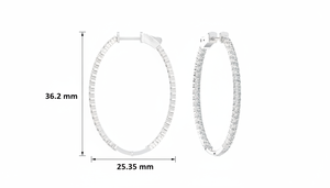 Classic Round Diamond Inside-Out <b>Hoop</b> <b>Earrings</b> in <b>14K</b> <b>Gold</b> for Women - Product Image 2