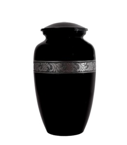 Urna de cremación de aluminio grabada en plata para cenizas humanas para adultos-Urna de almacenamiento de cenizas conmemorativas funerarias hechas a mano-Bolsa incluida - Product Image 6
