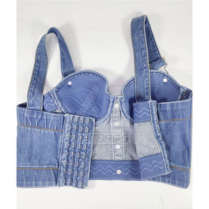 New Collection Breathable Sexy Knitted Jeans <b>Bra</b> Top Solid Pattern 100% Cotton Underwire <b>Bra</b> for Women Fashion Apparel - Product Image 3