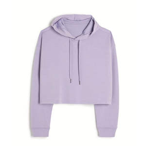 Haut court à capuche pour femmes/filles qualité impression personnalisée à manches longues femmes sweats/haute qualité respirant - Product Image 4