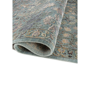 Tapis en laine et soie noués à la main du Grand-Orient AKWS-3029, motif floral abstrait, rectangulaire, patchwork pour couloir et salon - Product Image 2