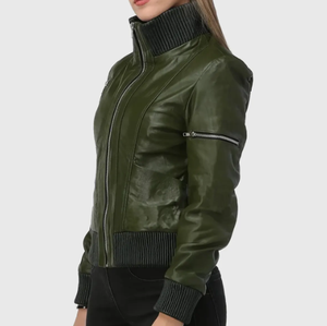 Veste en cuir ajustée pour femmes de haute qualité | Veste en cuir véritable en cuir de vachette pour des tenues à la mode - Product Image 3