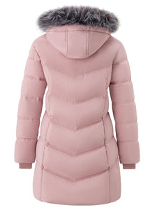 Parka d'hiver pour femme, à capuche, manches longues, fermeture éclair, décontractée, couleur unie, chaude, écologique, respirante - Product Image 2