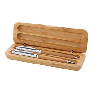 Juego de Bolígrafos de Bambú Sostenible para Regalos Empresariales - Product Image 1