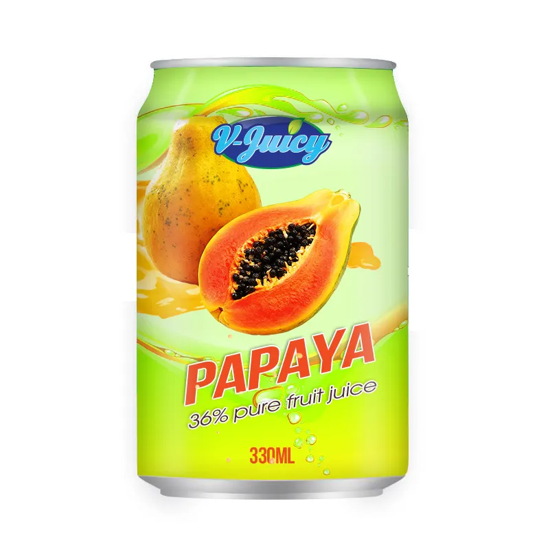 パパイヤトロピカルフルーツジュースドリンク100% ナチュラルでピュア-NFCアルミニウム缶詰ジュース16.9flozプライベートラベル許可