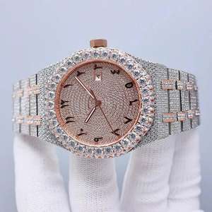 Montre de luxe VVS Moissanite diamant glacé Montre mécanique automatique Hip Hop Acier inoxydable Grand fabricant Prix de gros - Product Image 6