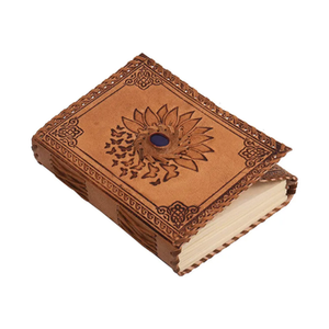 240 pages en cuir véritable Journal Style Vintage tournesol papillon broderie pierre bleue carnet de croquis classique cahier d'écriture - Product Image 1