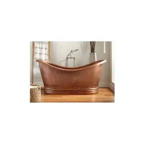 Bañera de cobre macizo de estilo Vintage, decoración de baño disponible al mejor precio, fabricante indio