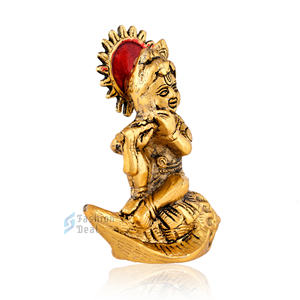 Gold-Plated Metal Laddu Gopal/ Krishna Ji Tableware with Welding Technique Religious & Modern Style for Home Decoration Gifting - Product Image 5
