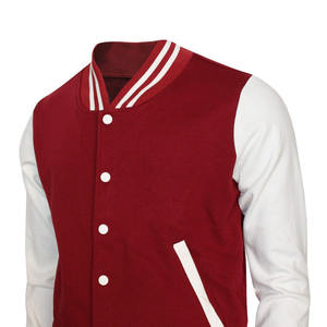 Men's Varsity Jacket <b>Wool</b> Body with Leather <b>Arms</b> Baseball Unique Stylish in Red & White Colors Varsity Jacket - Product Image 3