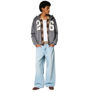 Nouveau sweat à capuche pour homme, coupe ajustée, poids lourd, 100% coton, fermeture éclair intégrale, logo personnalisé brodé, écologique, teinture unie - Product Image 2