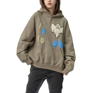 Jersey de felpa francesa de algodón de 400gsm 100% de alta calidad para hombre, lavada con ácido Sudadera con capucha, sin hilo, estampado de soplo, suministro ODM de invierno - Product Image 3