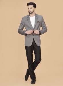 Blazer Clásico de Diseño Único para Hombre en Gris Oscuro para Bodas y Reuniones Corporativas Disponible a Precio de Exportación - Product Image 2