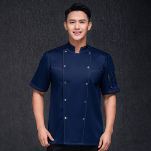 Chaqueta de Chef Unisex, Túnica de verano, ropa de trabajo, uniformes de restaurante, abrigo, ropa de cocina, precio al por mayor - Product Image 3