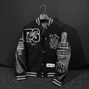 Breathable bomber <b>jacket</b> for <b>men</b> windproof oversized casualwear factory direct bulk ready private label custom street style fit - Product Image 3